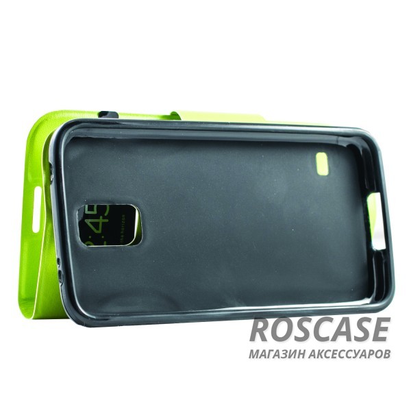 Фото Зеленый Чехол-книжка с окошками для Samsung G900 Galaxy S5