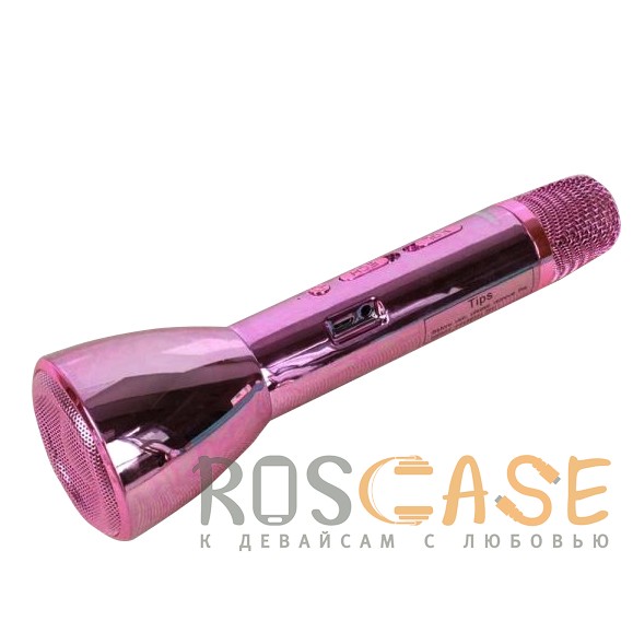 Фотография Розовый Remax K03 | Беспроводной микрофон-караоке для мобильного телефона со встроенной колонкой