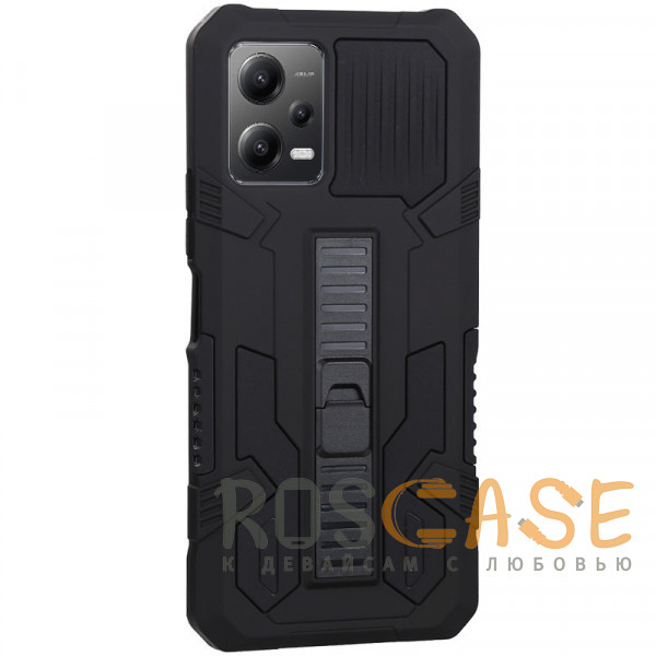 Фото Черный Ironhide | Противоударный чехол-подставка для Xiaomi Redmi Note 12 5G / Poco X5 5G