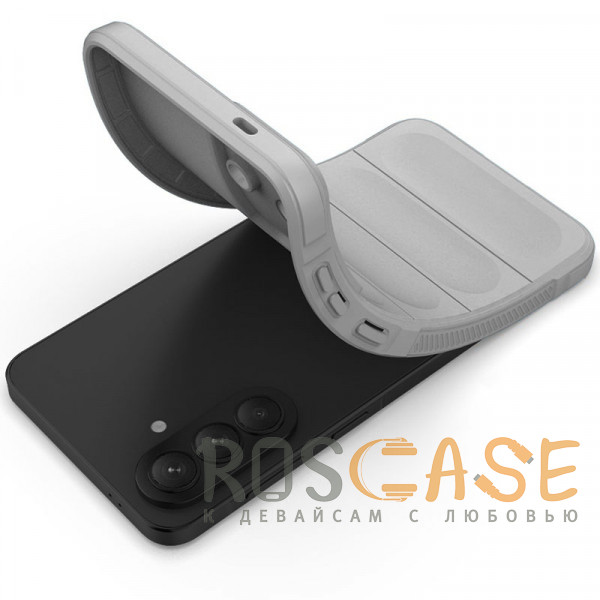 Фотография Серый Flex Silicone | Противоударный чехол для Samsung Galaxy A57 с защитой камеры и микрофиброй