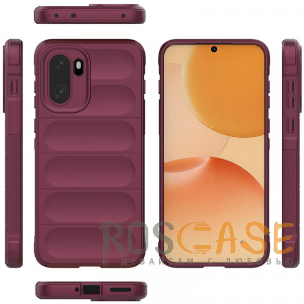 Фото Бордовый Flex Silicone | Противоударный чехол для OnePlus 15R / Ace 6 / 6T 5G с защитой камеры и микрофиброй