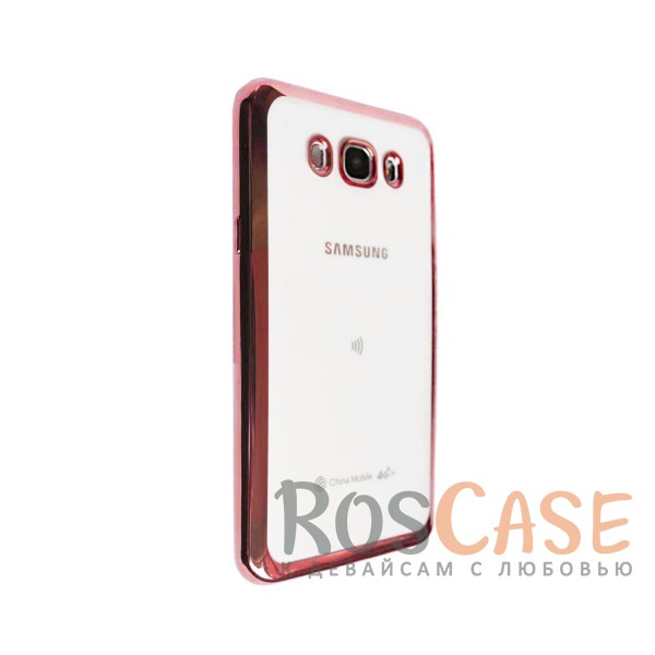 Фото Розовый Силиконовый чехол для Samsung J710F Galaxy J7 (2016) с глянцевой окантовкой