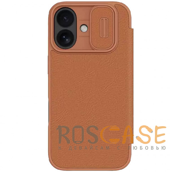 Фото Коричневый Nillkin Qin PRO | Чехол-книжка из Premium экокожи с защитой камеры для iPhone 17