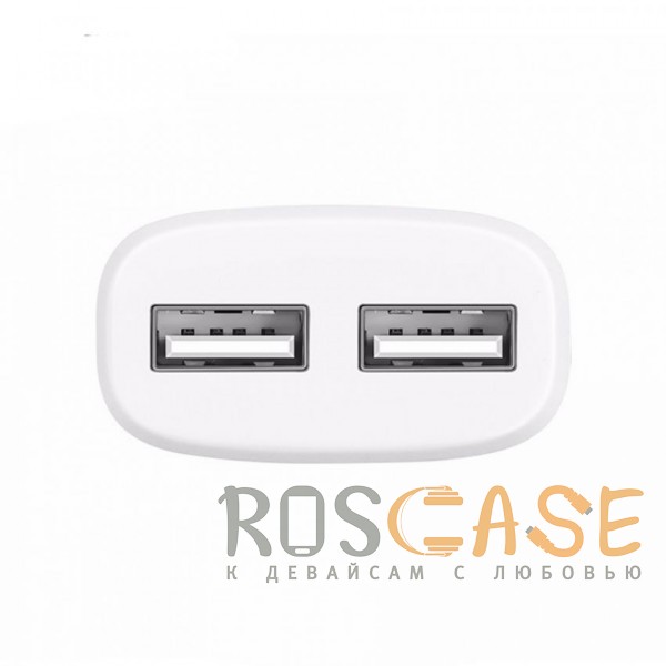 Фотография Белый Зарядное устройство HOCO C12 2USB 2.4A + кабель Micro USB 