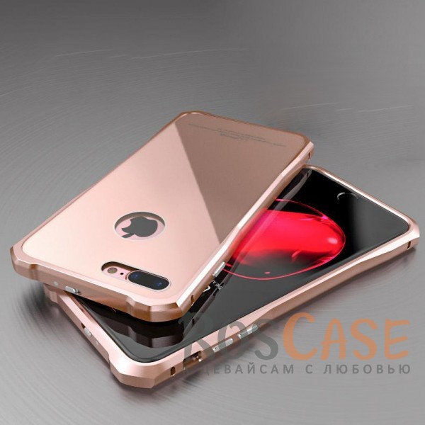 Фотография Розовый / Rose Gold Металлический бампер Luphie Diamond Series с акриловой вставкой для Apple iPhone 7 plus / 8 plus (5.5")