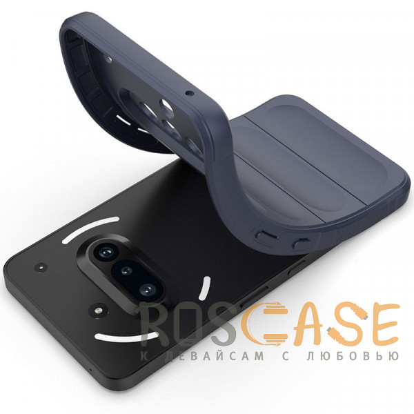 Фотография Темно-синий Flex Silicone | Противоударный чехол для Nothing Phone 3a с защитой камеры и микрофиброй