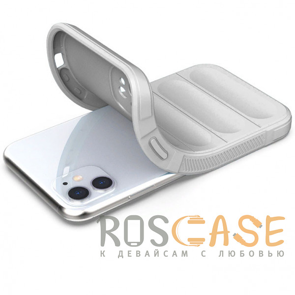 Фотография Серый Flex Silicone | Противоударный чехол для iPhone 11 с защитой камеры и микрофиброй