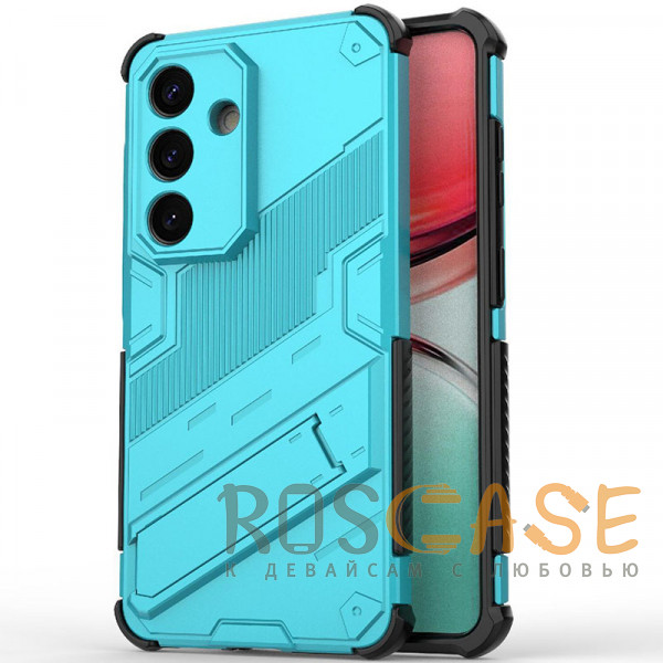 Фото Голубой Megatron | Противоударный чехол-подставка для Samsung Galaxy S26 с защитой камеры