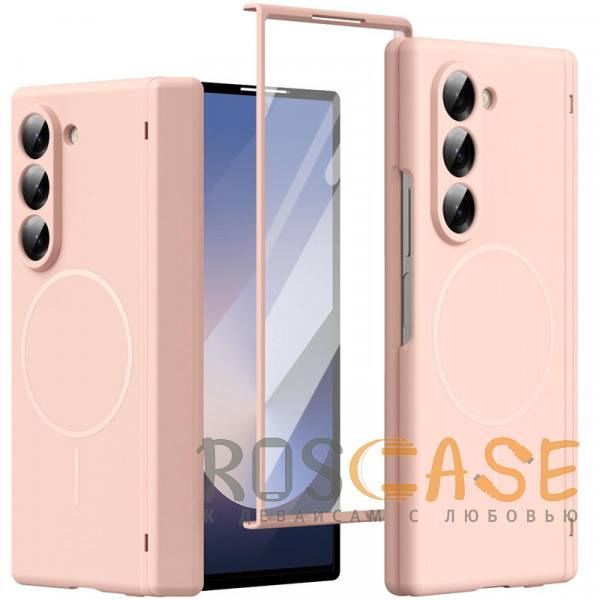 Фото Розовый Чехол 3D с Magsafe и внешним стеклом для Samsung Galaxy Z Fold 6