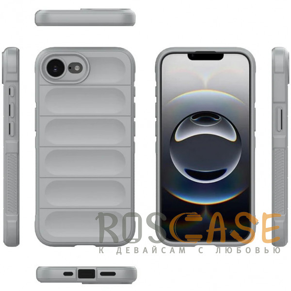 Фото Серый Flex Silicone | Противоударный чехол для iPhone 16e с защитой камеры и микрофиброй