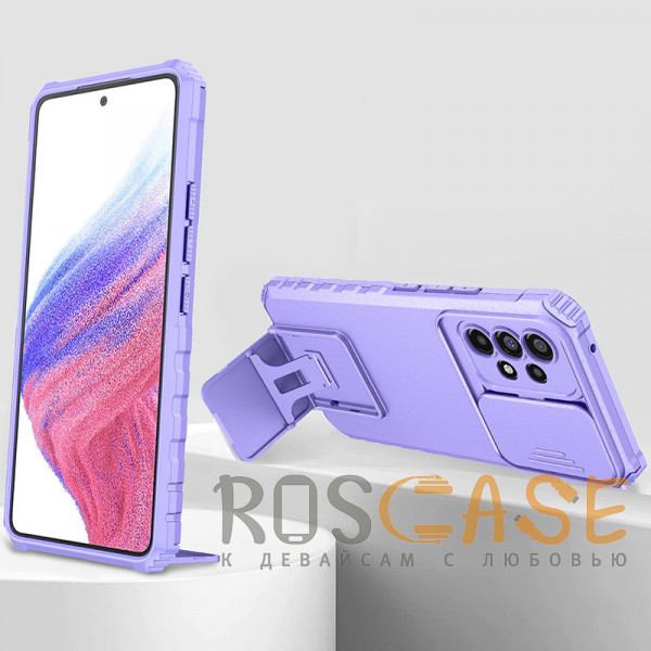 Фотография Фиолетовый CamShield Holder | Противоударный чехол-подставка для Samsung Galaxy A53 с защитой камеры