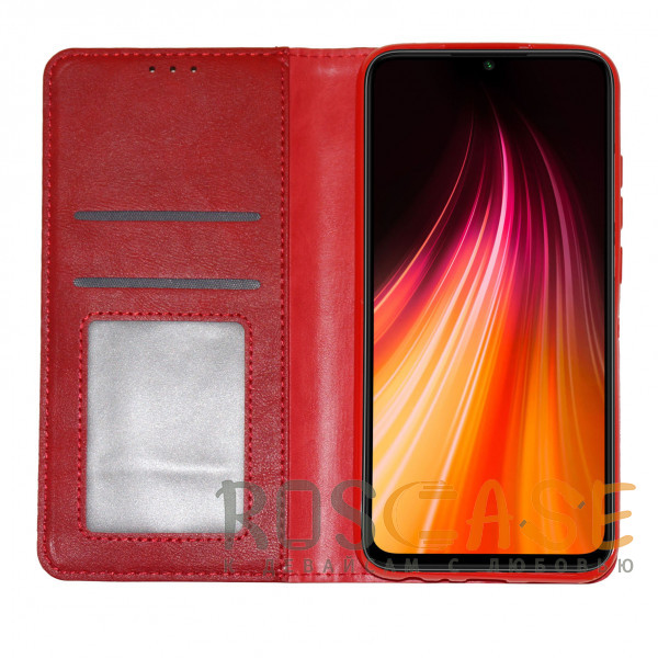 Изображение Красный Business Wallet | Кожаный чехол книжка с визитницей для Xiaomi Redmi Note 8T
