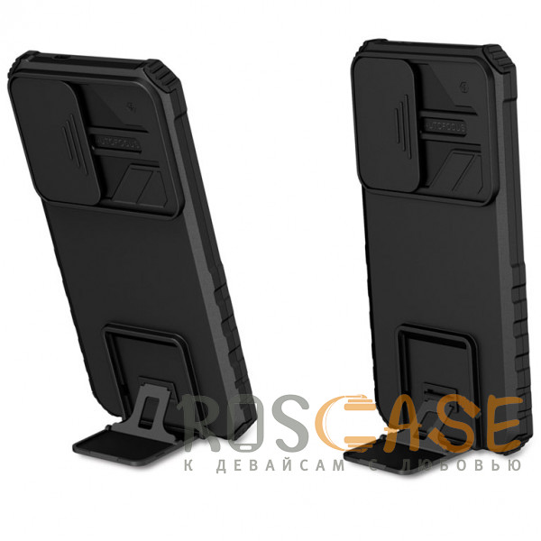 Фотография Черный CamShield Holder | Противоударный чехол-подставка для Samsung Galaxy S25 Plus / S24 Plus 5G с защитой камеры