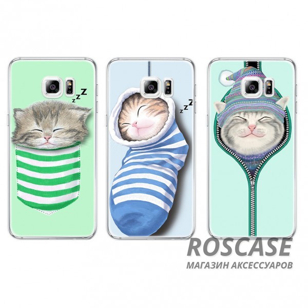Фото Тонкий силиконовый чехол с принтом "Милые котята" для Samsung Galaxy S6 G920F/G920D Duos
