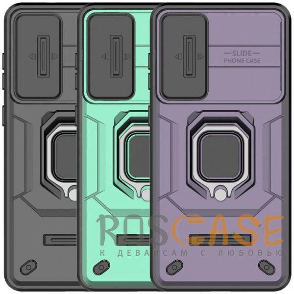 Фото Transformer Ring Holder | Противоударный чехол с кольцом и шторкой камеры для Samsung Galaxy S25 Edge