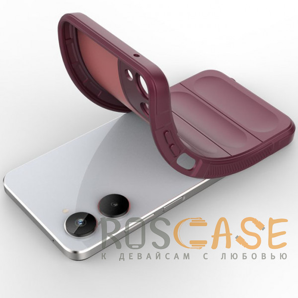 Фотография Бордовый Flex Silicone | Противоударный чехол для Realme 10 4G с защитой камеры и микрофиброй