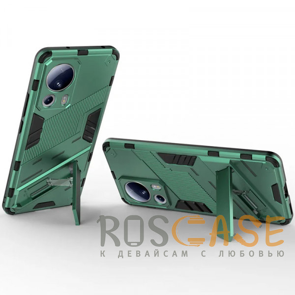 Фотография Зеленый Megatron | Противоударный чехол-подставка для Xiaomi Mi 13 Lite / Civi 2 с защитой камеры