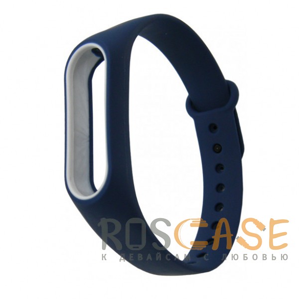 

Xiaomi Mi Band 2 | Ремешок для фитнес-браслета (Темно-синий / Белый)