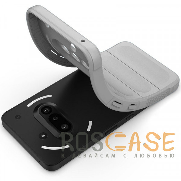 Фотография Серый Flex Silicone | Противоударный чехол для Nothing Phone 3a с защитой камеры и микрофиброй