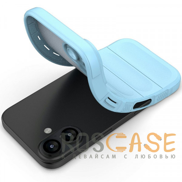 Фотография Голубой Flex Silicone | Противоударный чехол для iPhone 17 с защитой камеры и микрофиброй