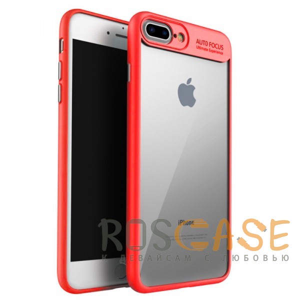 Фото Красный iPaky Hard Original | Прозрачный чехол для iPhone 7 Plus / 8 Plus с защитными бортиками