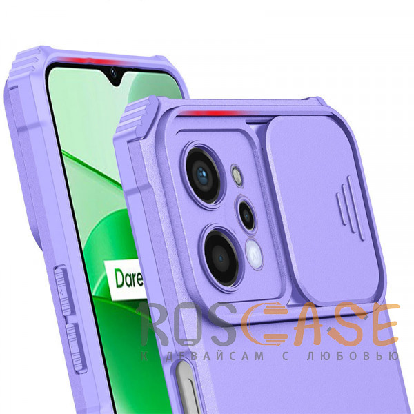 Фотография Фиолетовый CamShield Holder | Противоударный чехол-подставка для Realme C31 с защитой камеры