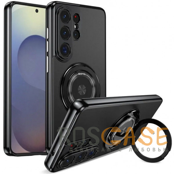 Фото Черный Чехол с кольцом Magsafe и алюминиевой вставкой для Samsung Galaxy S26 Ultra