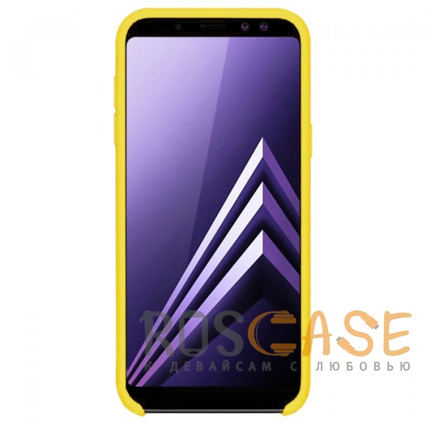 Фотография Желтый / Yellow Силиконовый чехол для Samsung Galaxy A6 Plus (2018) с покрытием Soft Touch