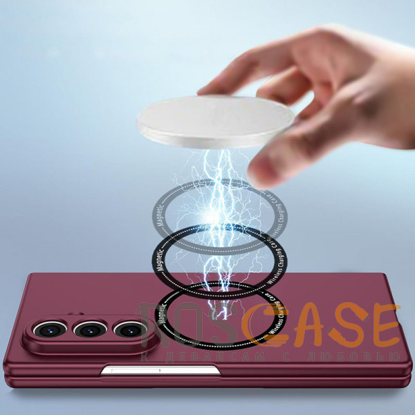 Фотография Бордовый Matte Shield | Тонкий матовый пластиковый чехол с поддержкой Magsafe для Samsung Galaxy Z Fold 7