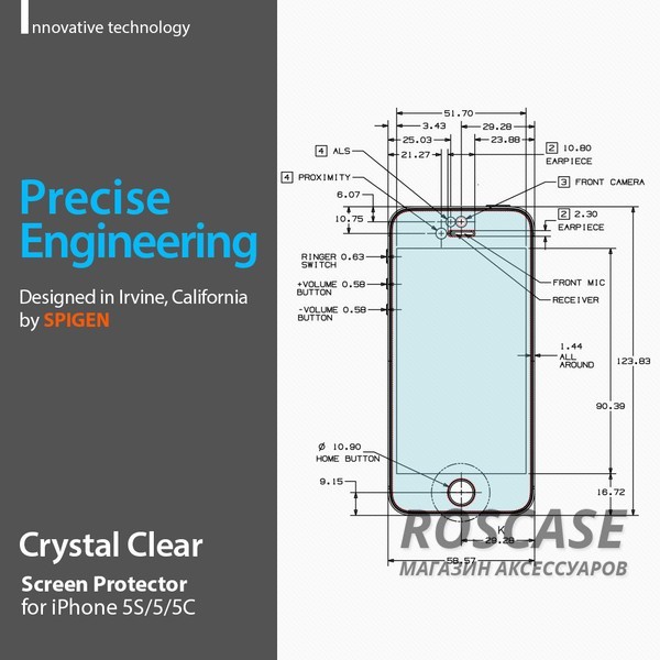 Фото Crystal / 041FL20165 Защитная пленка SGP Crystal CR (3 на экран + 1 на заднюю панель) для Apple iPhone 5/5S/SE