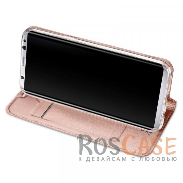 Изображение Розовый Dux Ducis | Чехол-книжка для Samsung G955 Galaxy S8 Plus с функцией подставки и картхолдером