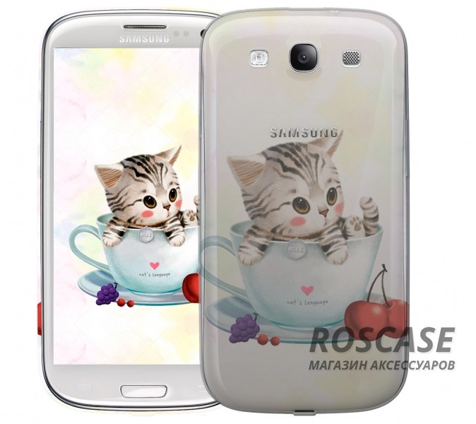 фото оригинальный чехол «Tea Cat» для Samsung Galaxy S4 / Galaxy S4 mini (+ пленка)
