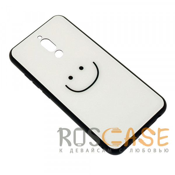 Фотография Смайлик белый Силиконовый чехол со стеклянной вставкой для Xiaomi Redmi 8