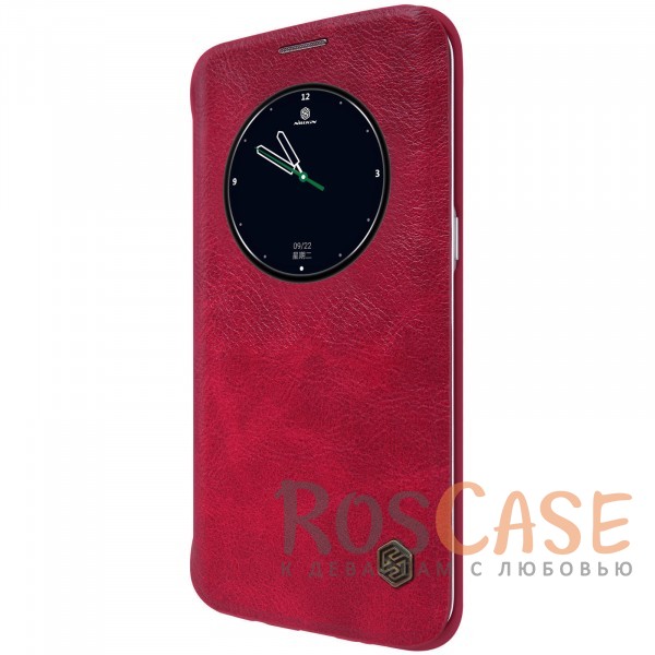 Фото Красный с окошком Nillkin Qin натур. кожа | Чехол-книжка для Samsung G935F Galaxy S7 Edge