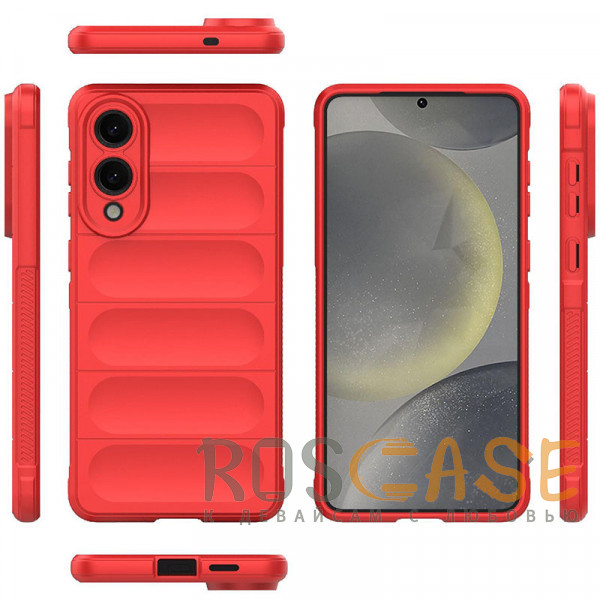 Фото Красный Flex Silicone | Противоударный чехол для Samsung Galaxy S25 Edge с защитой камеры и микрофиброй