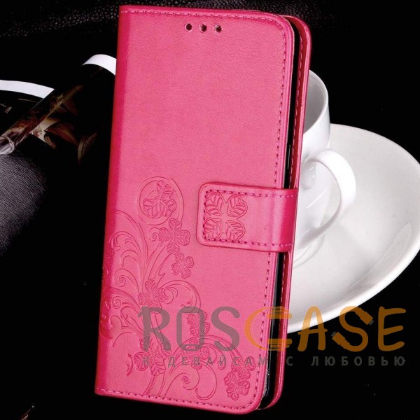 Фотография Розовый Чехол-книжка с узорами на магнитной застёжке для Xiaomi Mi A2 Lite / Redmi 6 Pro