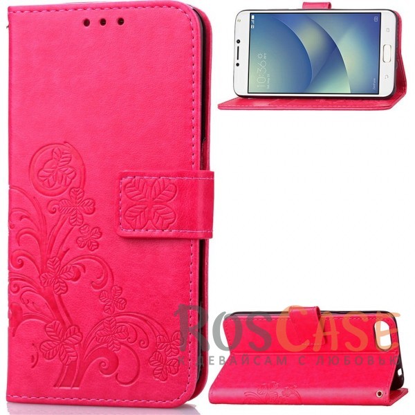 Фото Розовый Чехол-книжка с узорами на магнитной застёжке для Asus Zenfone 4 Max (ZC554KL)