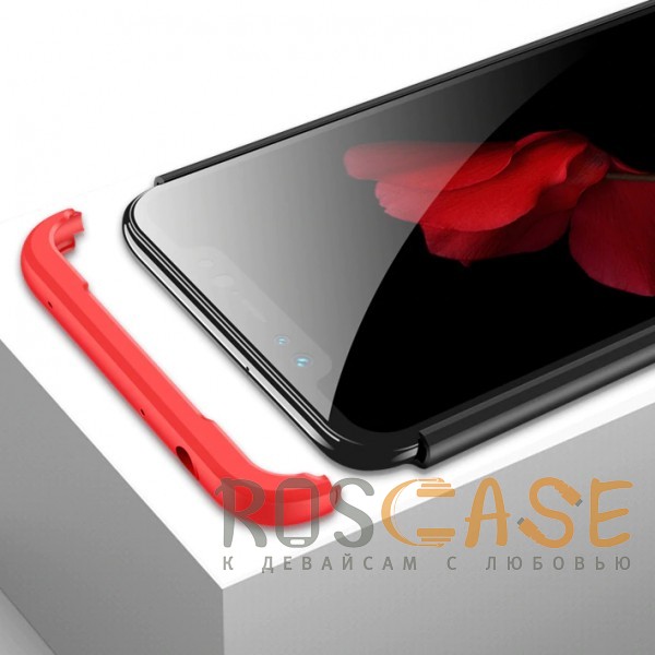 Фотография Черный / Красный GKK LikGus 360° | Двухсторонний чехол для Xiaomi Redmi Note 6 Pro с защитными вставками