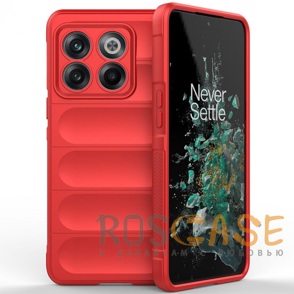 Фото Красный Flex Silicone | Противоударный чехол для OnePlus 10T / Ace Pro с защитой камеры и микрофиброй