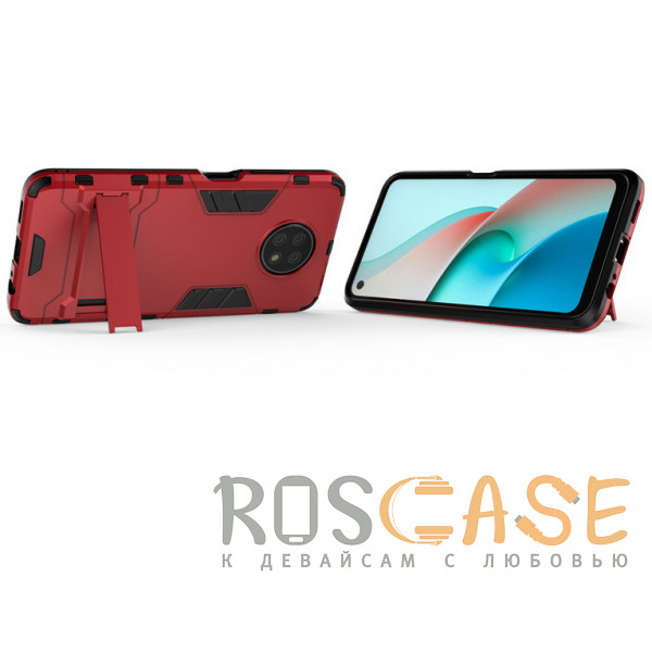 Изображение Красный Transformer | Противоударный чехол-подставка для Xiaomi Redmi Note 9T с мощной защитой корпуса