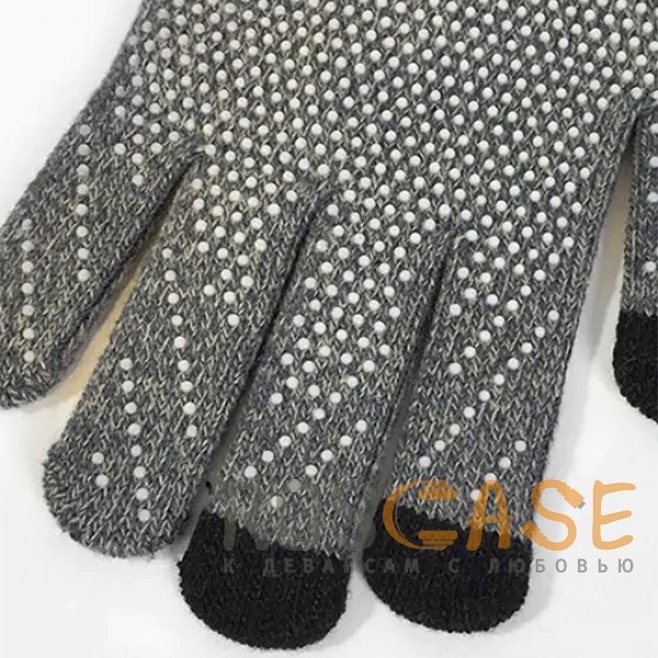 Фотография Темно-серый Warm caress | Емкостные перчатки утепленные (нескользящие)
