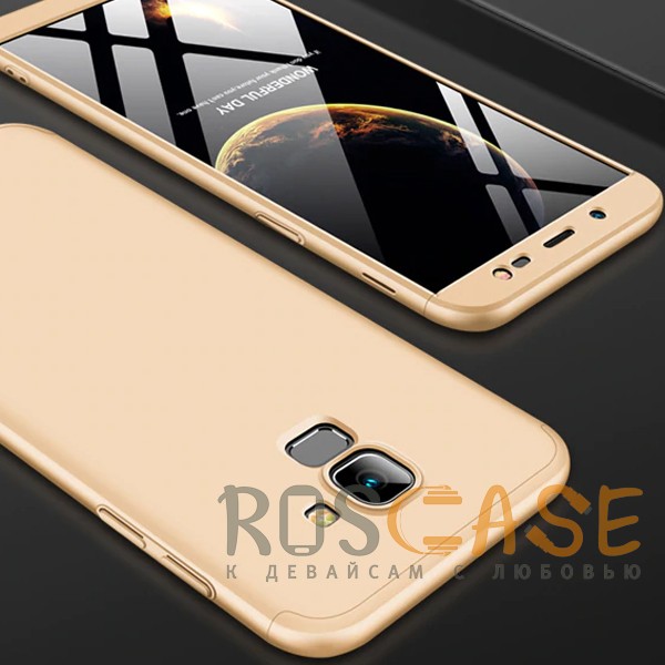 Фотография Золотой GKK LikGus 360° | Двухсторонний чехол для Samsung J600F Galaxy J6 (2018) с защитными вставками