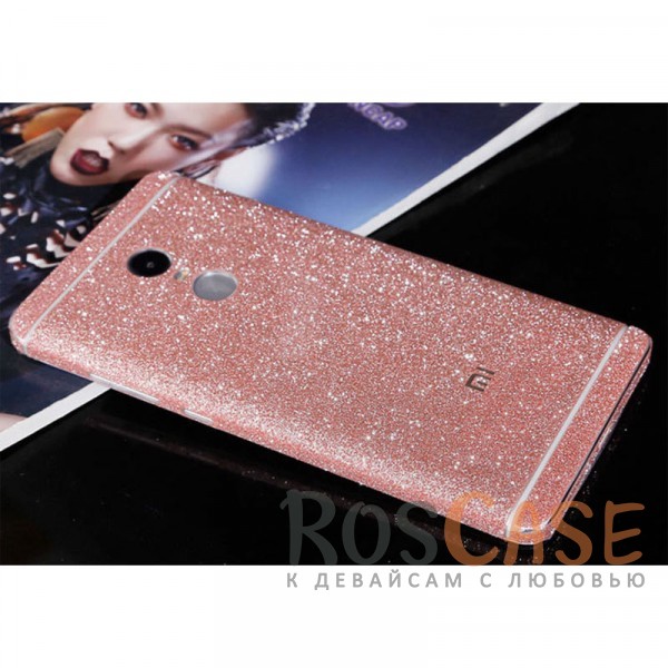 

Виниловая наклейка на обе стороны Glitter series для Xiaomi Redmi Note 4 (MTK) (Светло-розовый)