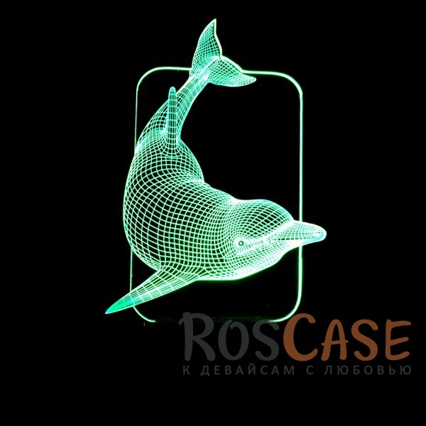Изображение Дельфин Светодиодный 3D светильник-ночник с проекцией объемного изображения "Дельфин"