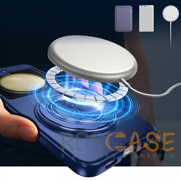 Фотография Темно-синий Matte Shield Ring | Тонкий пластиковый чехол с кольцом Magsafe для Samsung Galaxy Z Flip 5