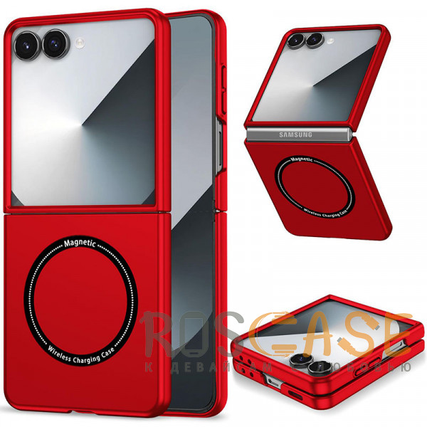 Фото Красный Matte Shield | Тонкий матовый пластиковый чехол с поддержкой Magsafe для Samsung Galaxy Z Flip 8