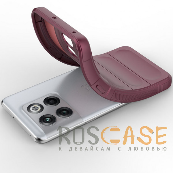 Фотография Бордовый Flex Silicone | Противоударный чехол для OnePlus 10T / Ace Pro с защитой камеры и микрофиброй
