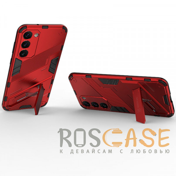 Фотография Красный Megatron | Противоударный чехол-подставка для Samsung Galaxy S23 Plus с защитой камеры