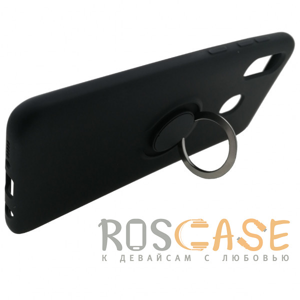 Фотография Черный Чехол Silicone Cover с кольцом для Samsung Galaxy A20 / A30