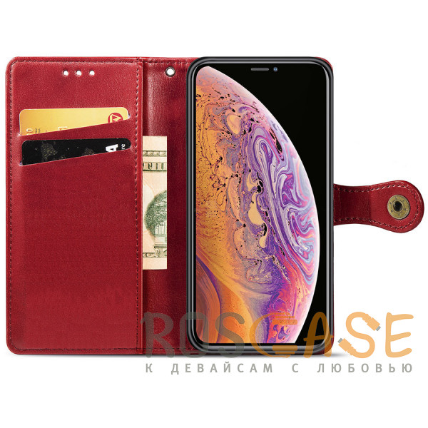 Фотография Красный Gallant | Глянцевый чехол книжка кошелек для Xiaomi Redmi Note 10T / Poco M3 Pro с кнопкой